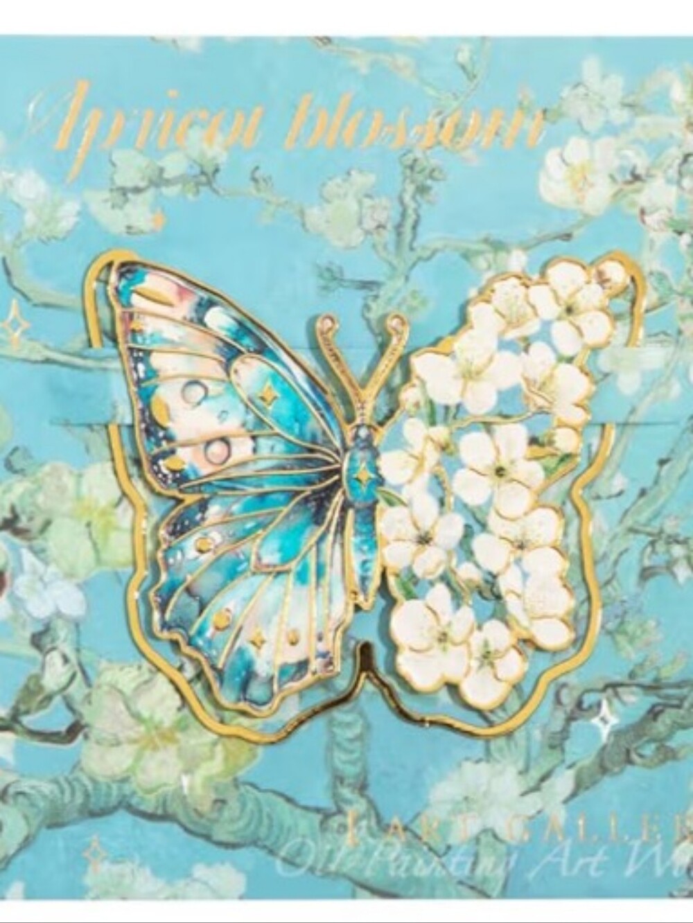 Teal Butterfly & Lillies Clip Bookmark - Picture 4 of 7
